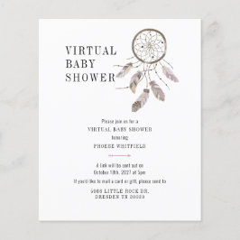 Virtual Boho Dream Catcher Baby Shower Einladung