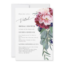 Virtual Brautparty Blush Pink Burgundy Bloral