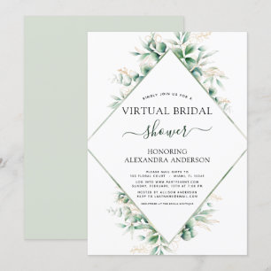 Virtual Brautparty Botanische Vegetation Einladung