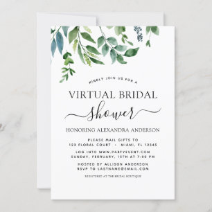 Virtual Brautparty Grüne Einladung
