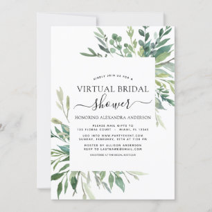 Virtual Brautparty Grüne Einladung