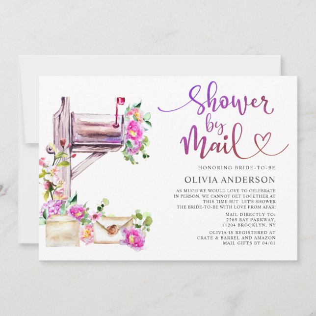 Virtual Brautparty per Mail Einladung (Vorderseite)