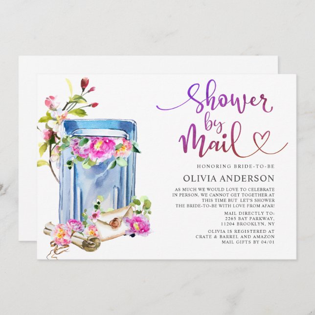 Virtual Brautparty per Mail Einladung (Vorne/Hinten)