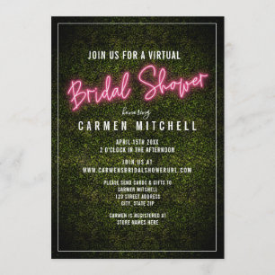 Virtual Brautparty Pink Neon Einladung