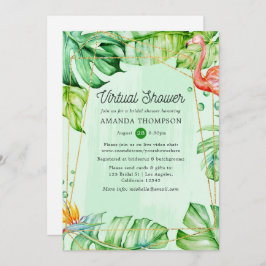 Virtual Brautparty Tropical Summer Geometric Einladung