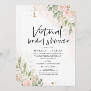Virtual Bridal Dusche Einladung Grün & Gold