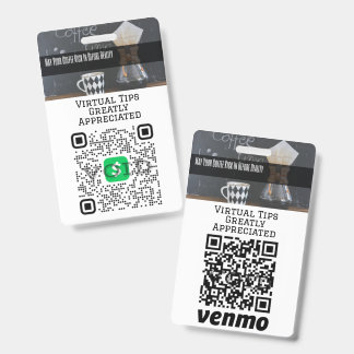 Virtual Cashless Tipping QR Code Abzeichen Ausweis