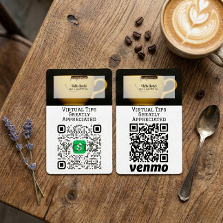 Virtual Cashless Tipping QR Code Abzeichen Ausweis