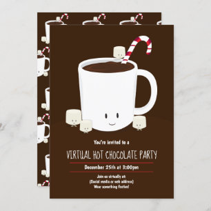 Virtual Christmas Party Hot Chocolate Brown Einladung