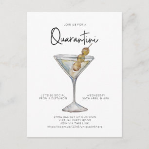 Virtual Cocktail Party Quaratini Soziale Distanz Postkarte