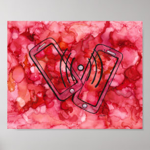 Virtual Cyber-Verbindungen über Mobiltelefone druc Poster