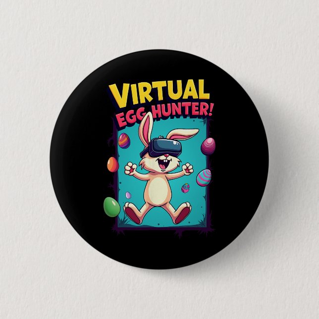 Virtual Egg Hunter - Funny Gamer Bunny Vr Easter G Button (Vorderseite)
