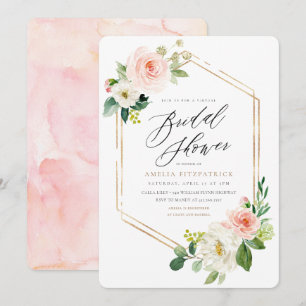 Virtual Floral Bridal Dusche Einladung