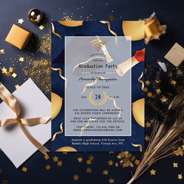 Virtual Graduation Party Foto Einladung (Von Creator hochgeladen)