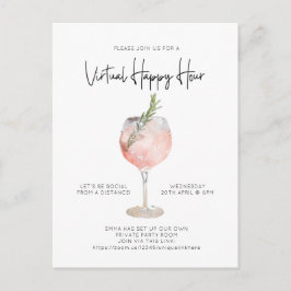 Virtual Happy Hour Social Distance Cocktail Party Postkarte