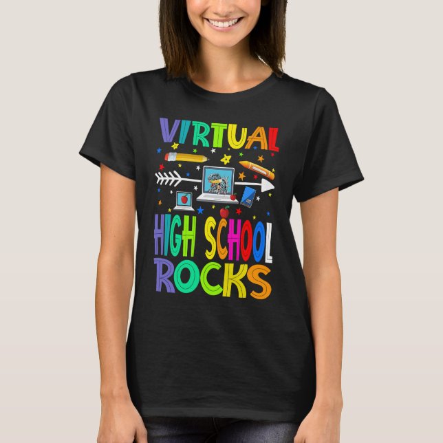 Virtual High School Rocks Back To School T-Shirt (Vorderseite)