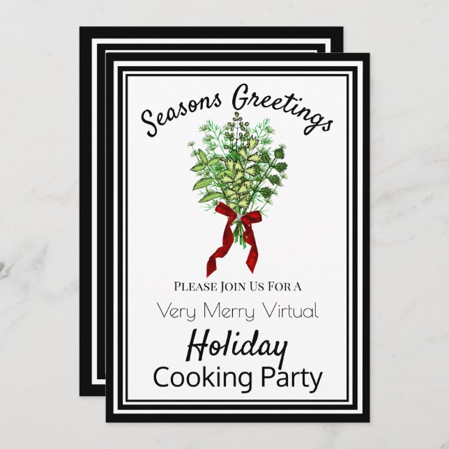 Virtual Holiday Cooking Party Einladung (Vorne/Hinten)