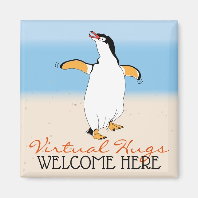 Virtual Hugs Willkommen hier Magnet (Vorne)