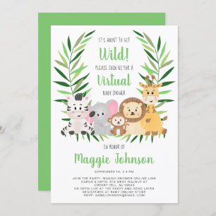 Virtual It's About Get Wild Safari Baby Shower Einladung