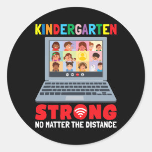 Virtual Kindergarten Spaß 100 Tage Schullehrgang Runder Aufkleber