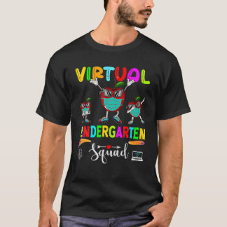 Virtual Kindergarten Squad Dabbing Apple Mask Back T-Shirt