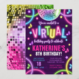 Virtual Neon Glow in der Dunklen Geburt Einladung