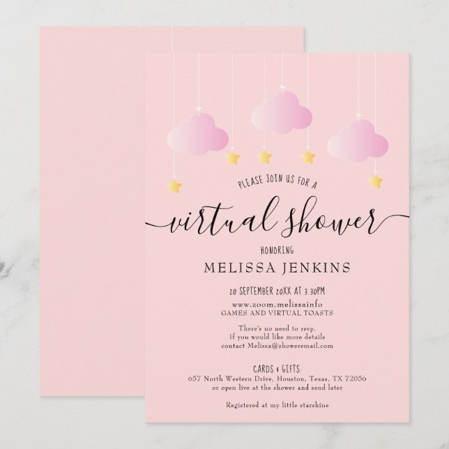 Virtual Online-Ferndusche per Mail Einladung (Vorne/Hinten)