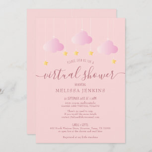 Virtual Online-Ferndusche per Mail rosa Einladung