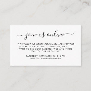 Virtual Online Option Party Babydusche Begleitkarte