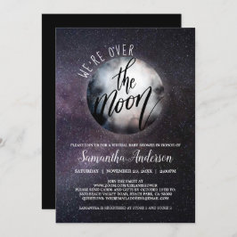 Virtual Over the Moon Baby Shower Einladung