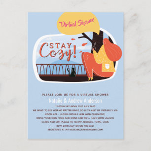 Virtual Party Baby Brautparty Geburtstag Grad. Postkarte