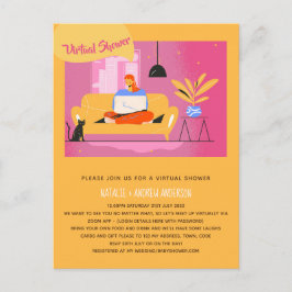 Virtual Party Baby Brautparty Geburtstag Grad. Postkarte