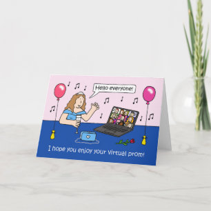 Virtual Prom Night Covid 19 Cartoon Karte
