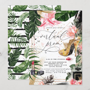 Virtual Prom-Party   Glamouröse Sommergärten Einladung