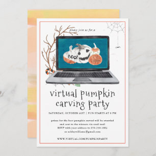 Virtual Pumpkin Carving  Halloween-Party Einladung