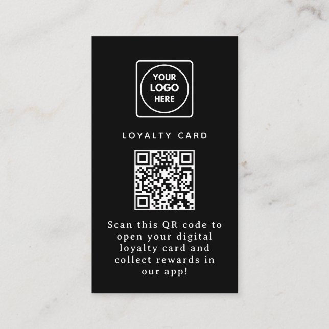 Virtual QR | Custom Digital Business Reward Link Treuekarte (Vorderseite)
