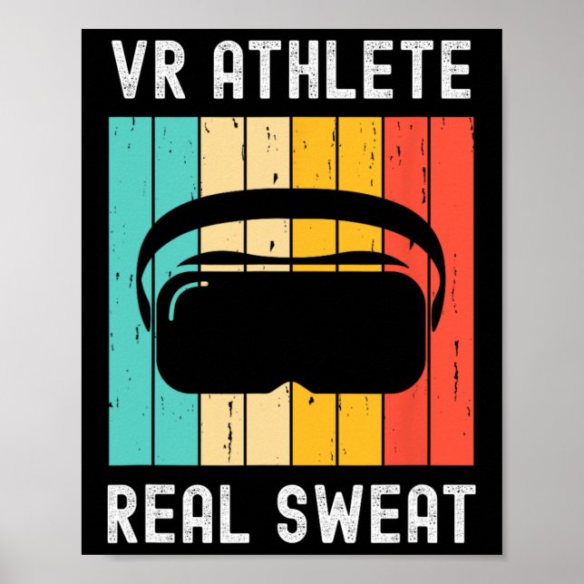 Virtual Reality Athlete Geek Gamer Retro Vr Gaming Poster (Vorne)