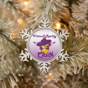 Virtual Reality Chick #9 Schneeflocken Zinn-Ornament