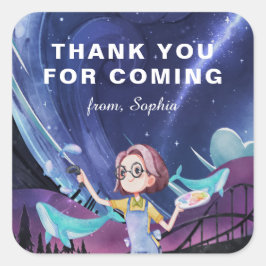 Virtual Reality Gaming Geburtstag Vielen Dank Quadratischer Aufkleber