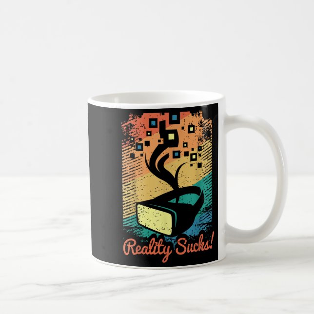 Virtual Reality Graphic Retro gestörte Kunst für e Kaffeetasse (Rechts)