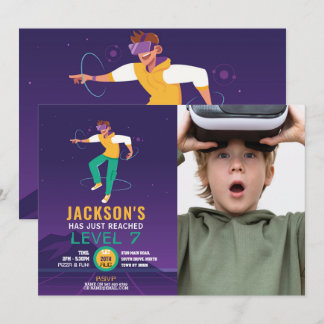Virtual Reality VR Digital Gaming Gamer Foto Einladung
