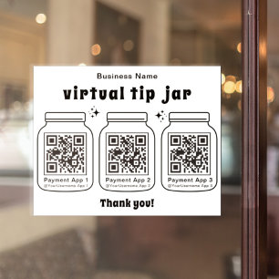 Virtual Tip Jar mit 3 QR Code Aufkleber