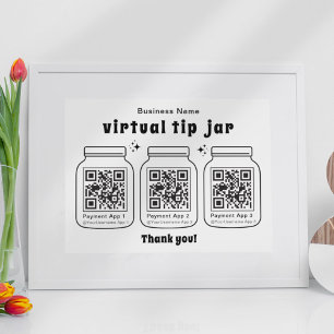 Virtual Tip Jar mit 3 QR Code Poster