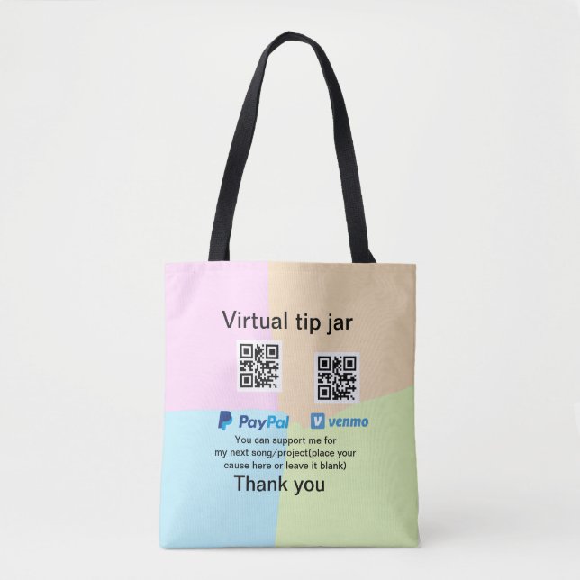 Virtual tip jar q oder Code-Geld-Spende PayPal ven (Vorderseite)