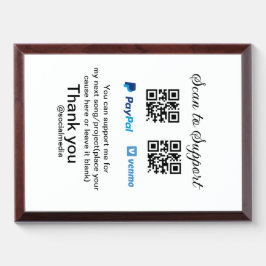 Virtual tip jar q oder Code-Geld-Spende PayPal ven Awardplakette