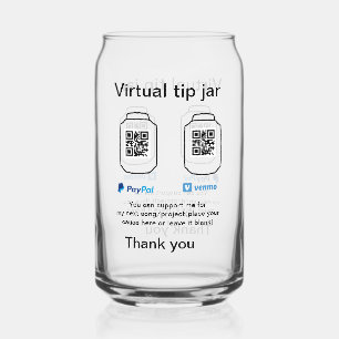 Virtual tip jar q oder Code-Geld-Spende PayPal ven Dosenglas