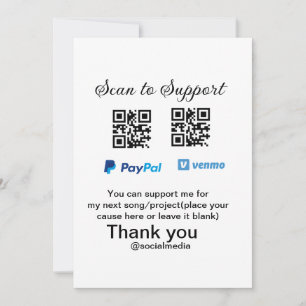 Virtual tip jar q oder Code-Geld-Spende PayPal ven Einladung