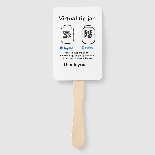 Virtual tip jar q oder Code-Geld-Spende PayPal ven Fächer (Vorderseite)