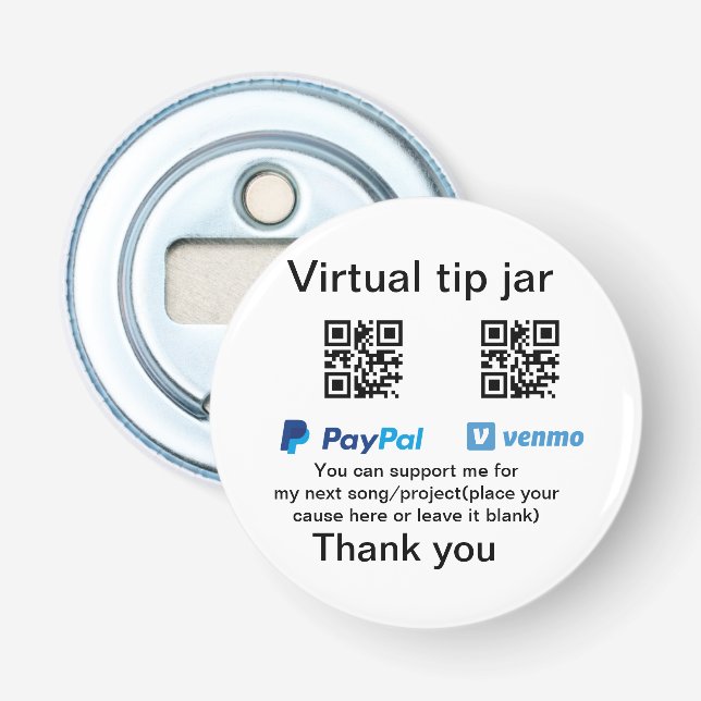 Virtual tip jar q oder Code-Geld-Spende PayPal ven Flaschenöffner (Vorderseite)