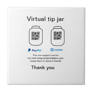 Virtual tip jar q oder Code-Geld-Spende PayPal ven Fliese